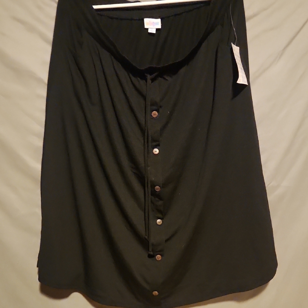 LuLaRoe Black Ruched Midi Skirt for Work